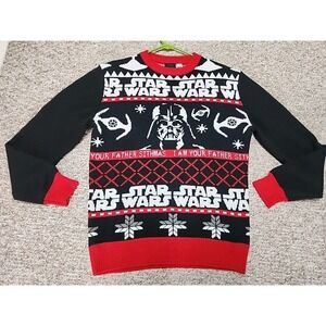 H&M Star Wars Christmas Sweater‎ Mens Small Darth Vadar Sith Holiday Size S
